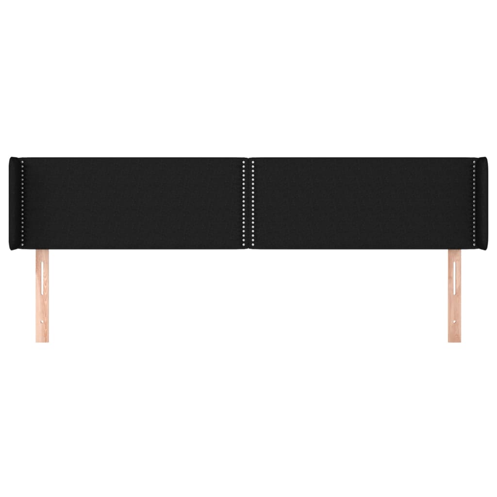vidaXL Tăblie de pat cu aripioare negru 163x16x78/88 cm textil