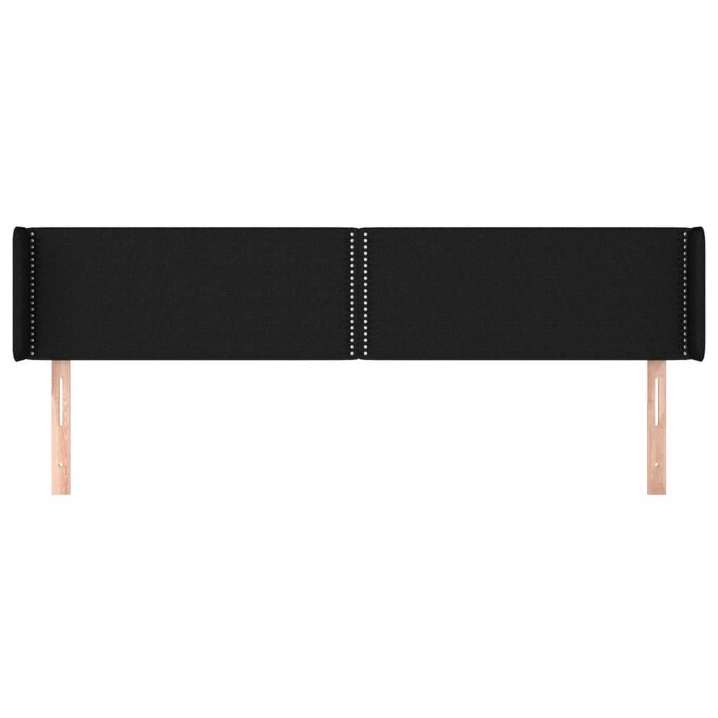 vidaXL Tăblie de pat cu aripioare negru 183x16x78/88 cm textil