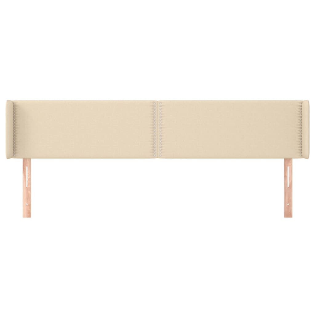 vidaXL Tăblie de pat cu aripioare, crem, 183x16x78/88 cm textil