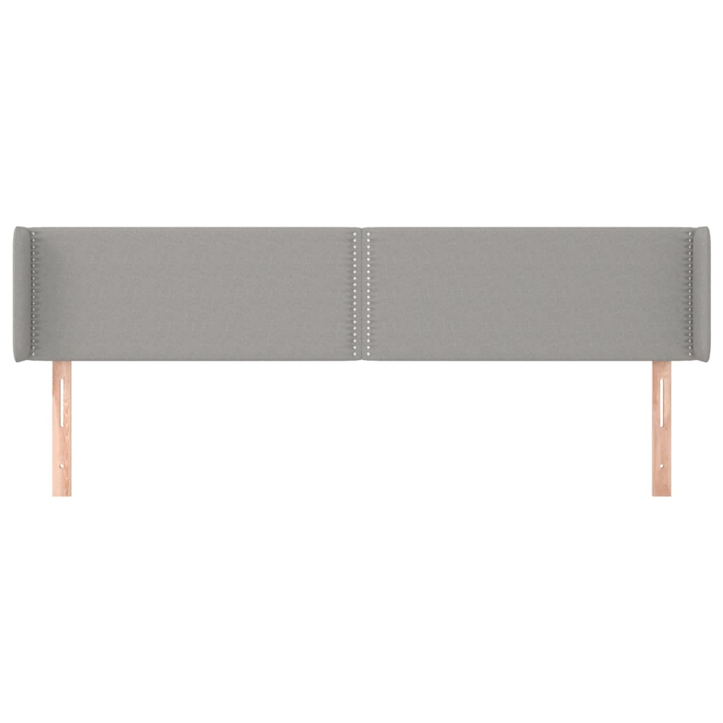 vidaXL Tăblie de pat cu aripioare gri deschis 203x16x78/88 cm textil