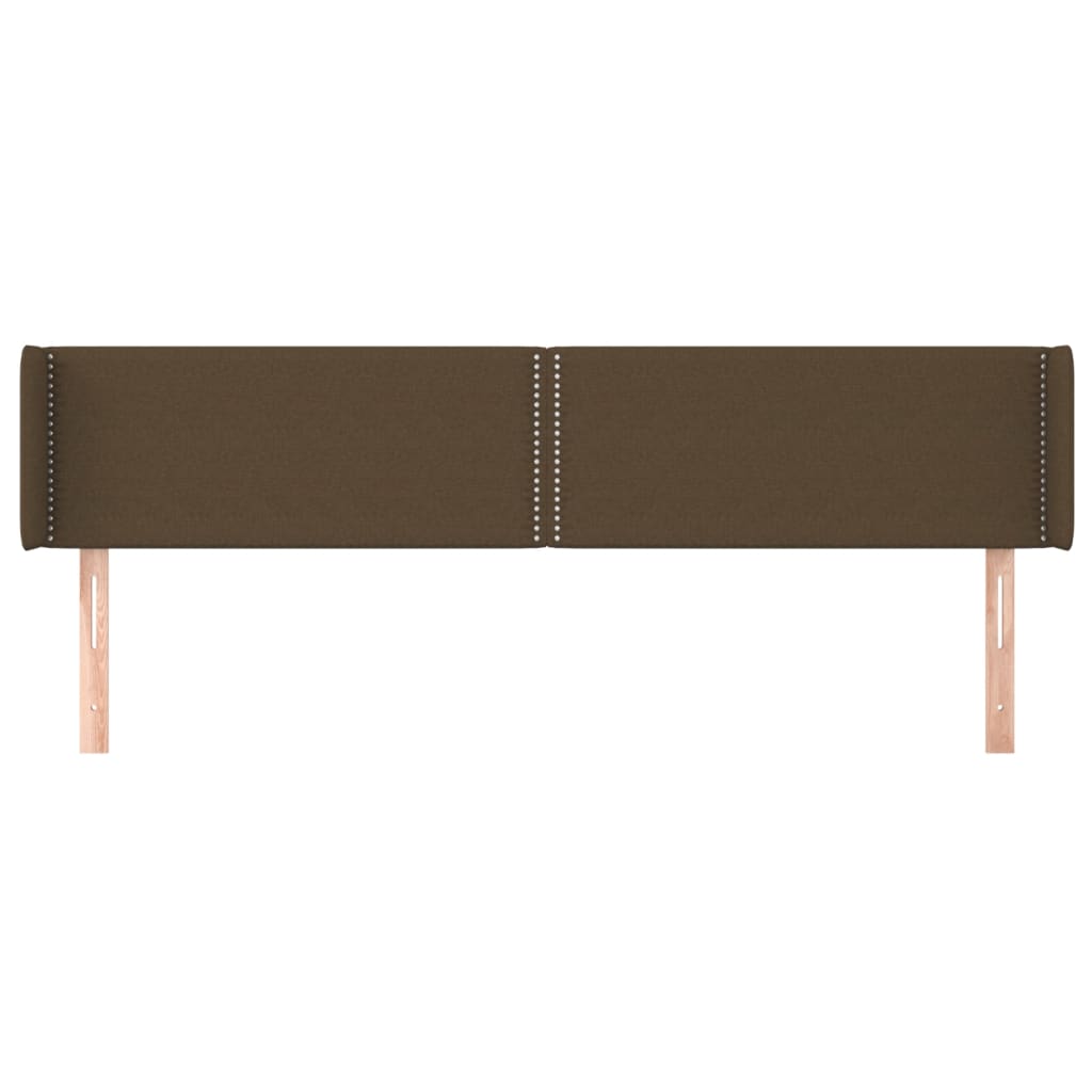 vidaXL Tăblie de pat cu aripioare maro închis 203x16x78/88 cm textil