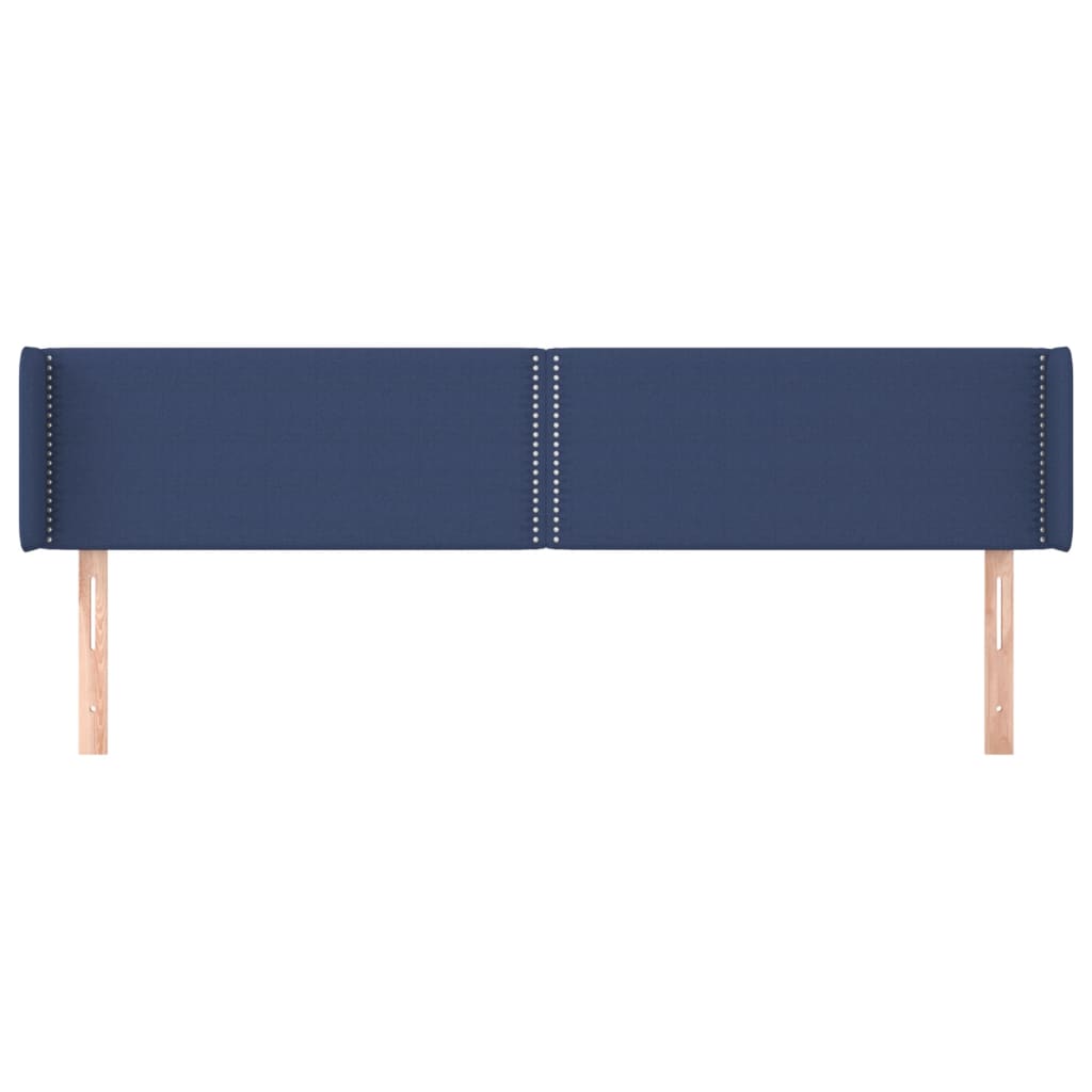 vidaXL Tăblie de pat cu aripioare, albastru, 203x16x78/88 cm textil vidaXL Tăblie de pat cu aripioare, albastru, 203x16x78/88 cm textil