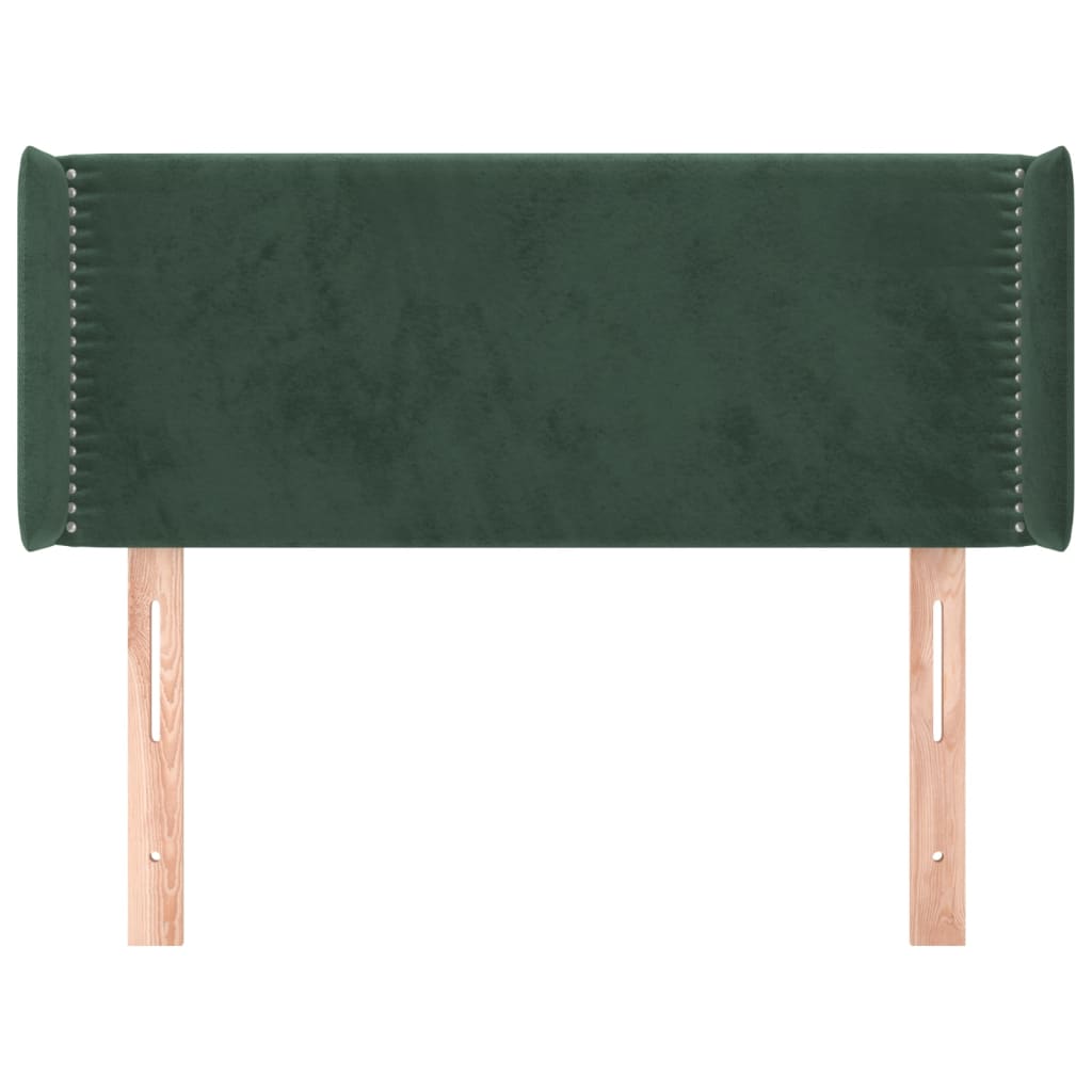 vidaXL Tăblie pat cu aripioare verde închis 83x16x78/88 cm catifea vidaXL Tăblie pat cu aripioare verde închis 83x16x78/88 cm catifea