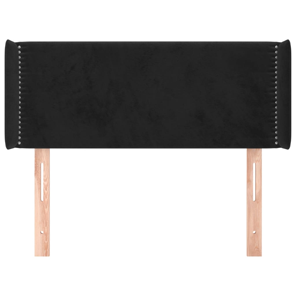 vidaXL Tăblie de pat cu aripioare negru 93x16x78/88 cm catifea