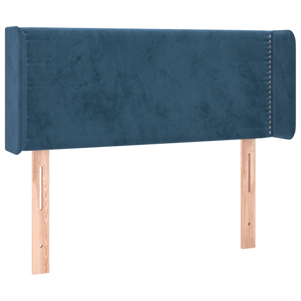 vidaXL Tăblie pat cu aripioare albastru închis 93x16x78/88 cm catifea vidaXL Tăblie pat cu aripioare albastru închis 93x16x78/88 cm catifea