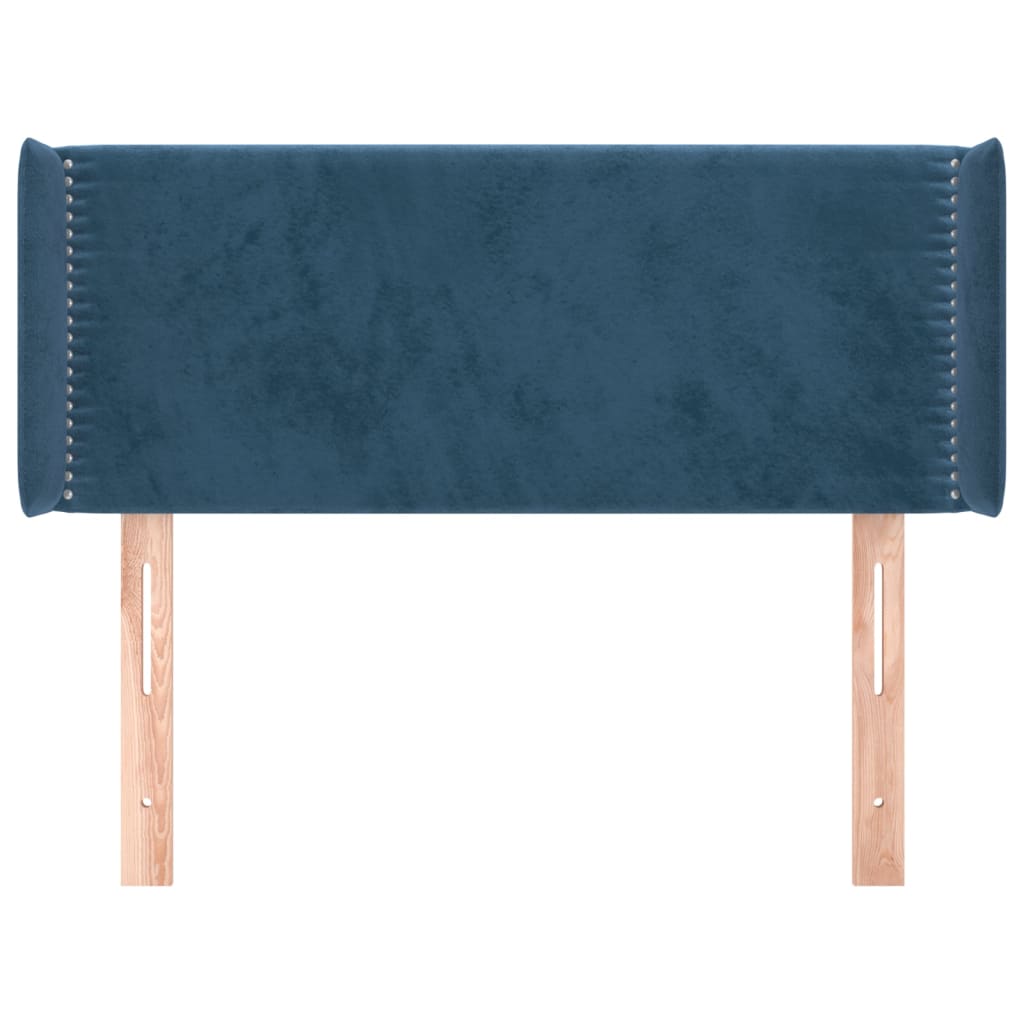 vidaXL Tăblie pat cu aripioare albastru închis 93x16x78/88 cm catifea vidaXL Tăblie pat cu aripioare albastru închis 93x16x78/88 cm catifea