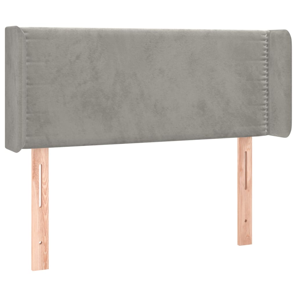 vidaXL Tăblie de pat cu aripioare gri deschis 103x16x78/88 cm catifea