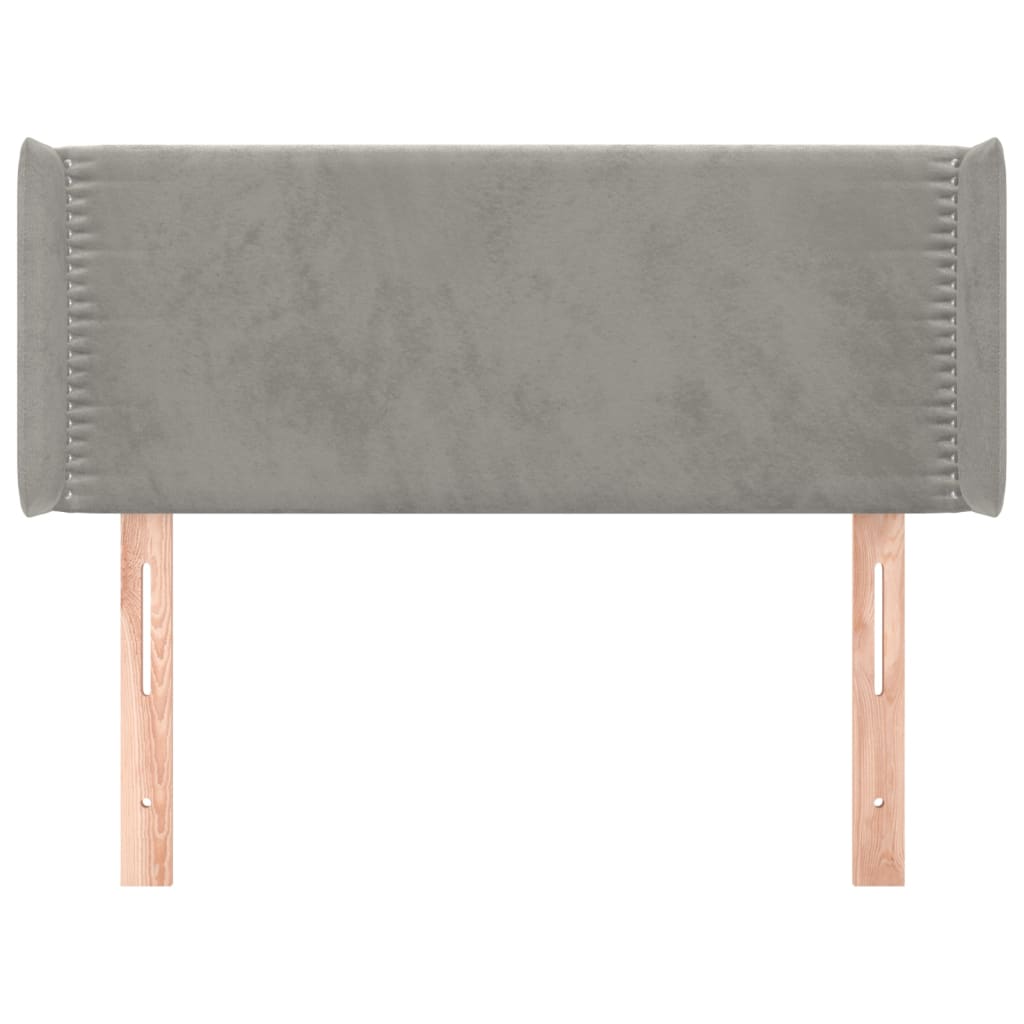 vidaXL Tăblie de pat cu aripioare gri deschis 103x16x78/88 cm catifea