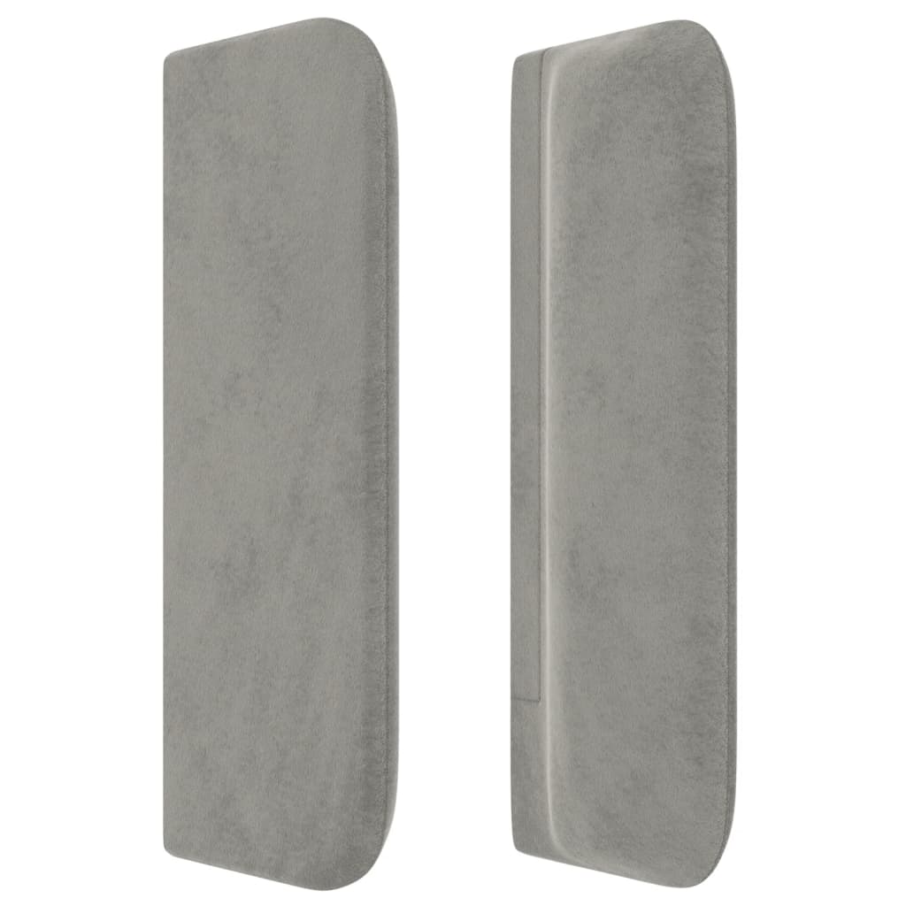 vidaXL Tăblie de pat cu aripioare gri deschis 103x16x78/88 cm catifea