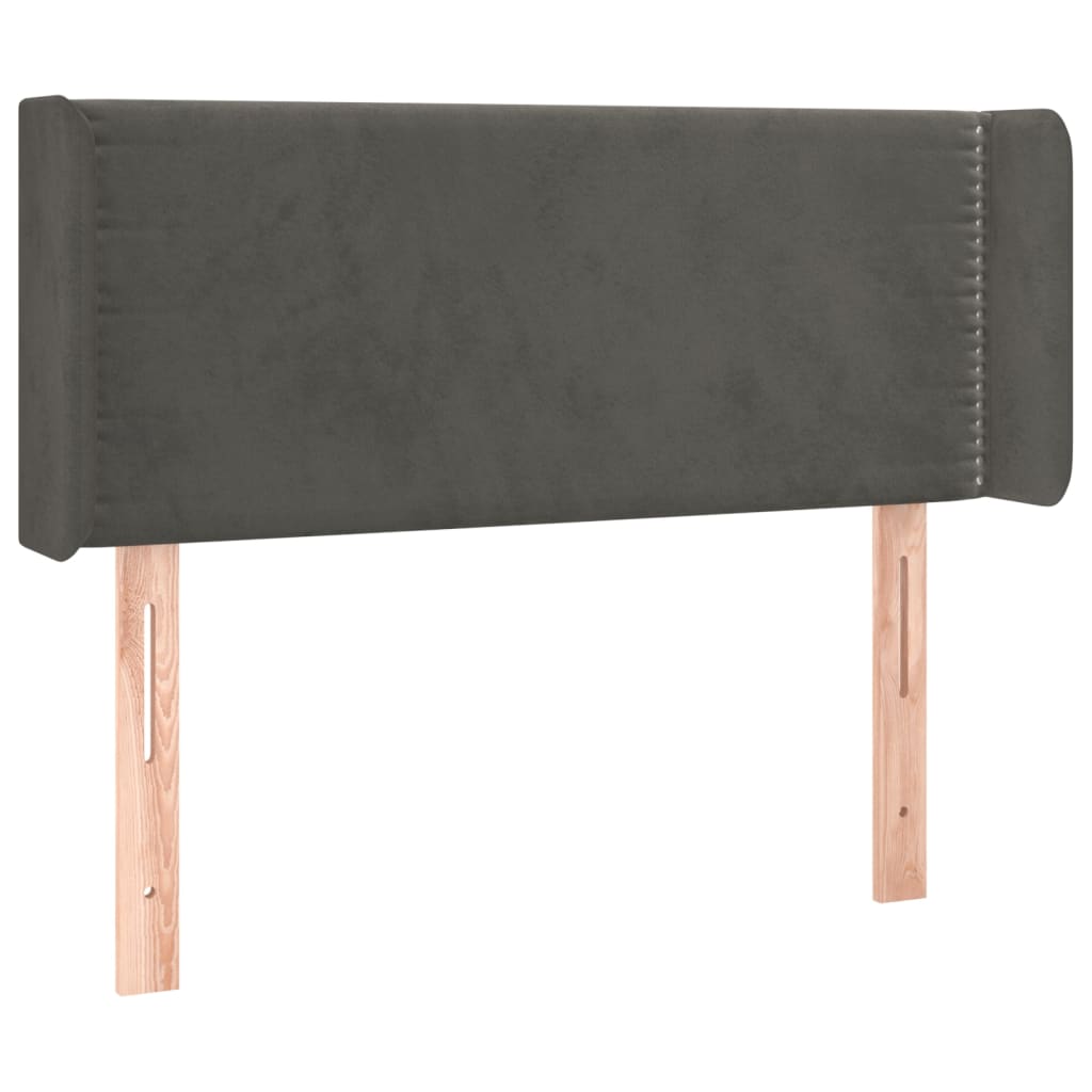vidaXL Tăblie de pat cu aripioare gri închis 103x16x78/88 cm catifea