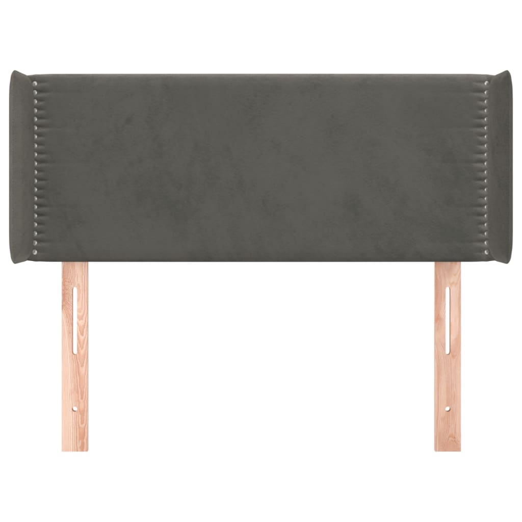 vidaXL Tăblie de pat cu aripioare gri închis 103x16x78/88 cm catifea