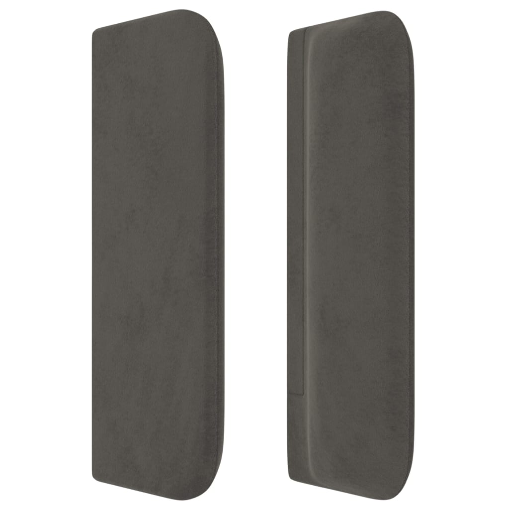 vidaXL Tăblie de pat cu aripioare gri închis 103x16x78/88 cm catifea