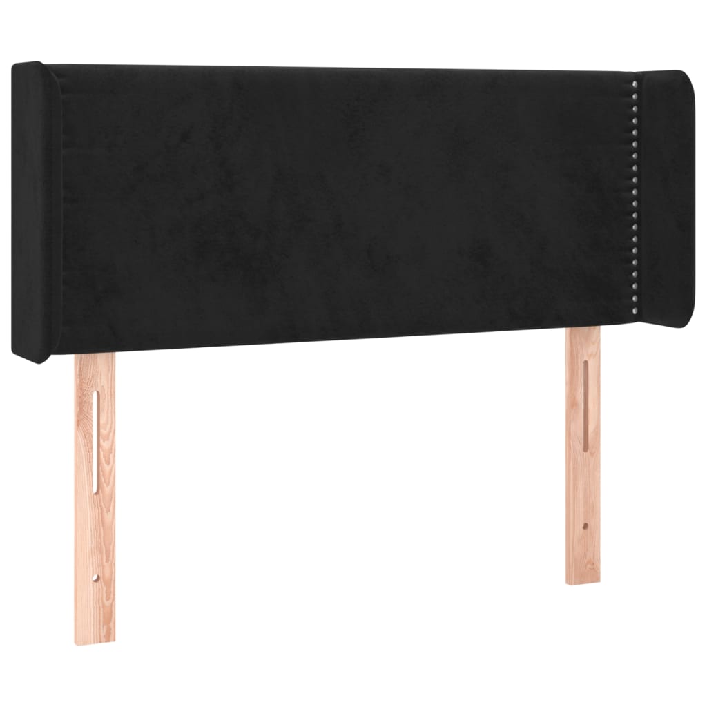 vidaXL Tăblie de pat cu aripioare negru 103x16x78/88 cm catifea