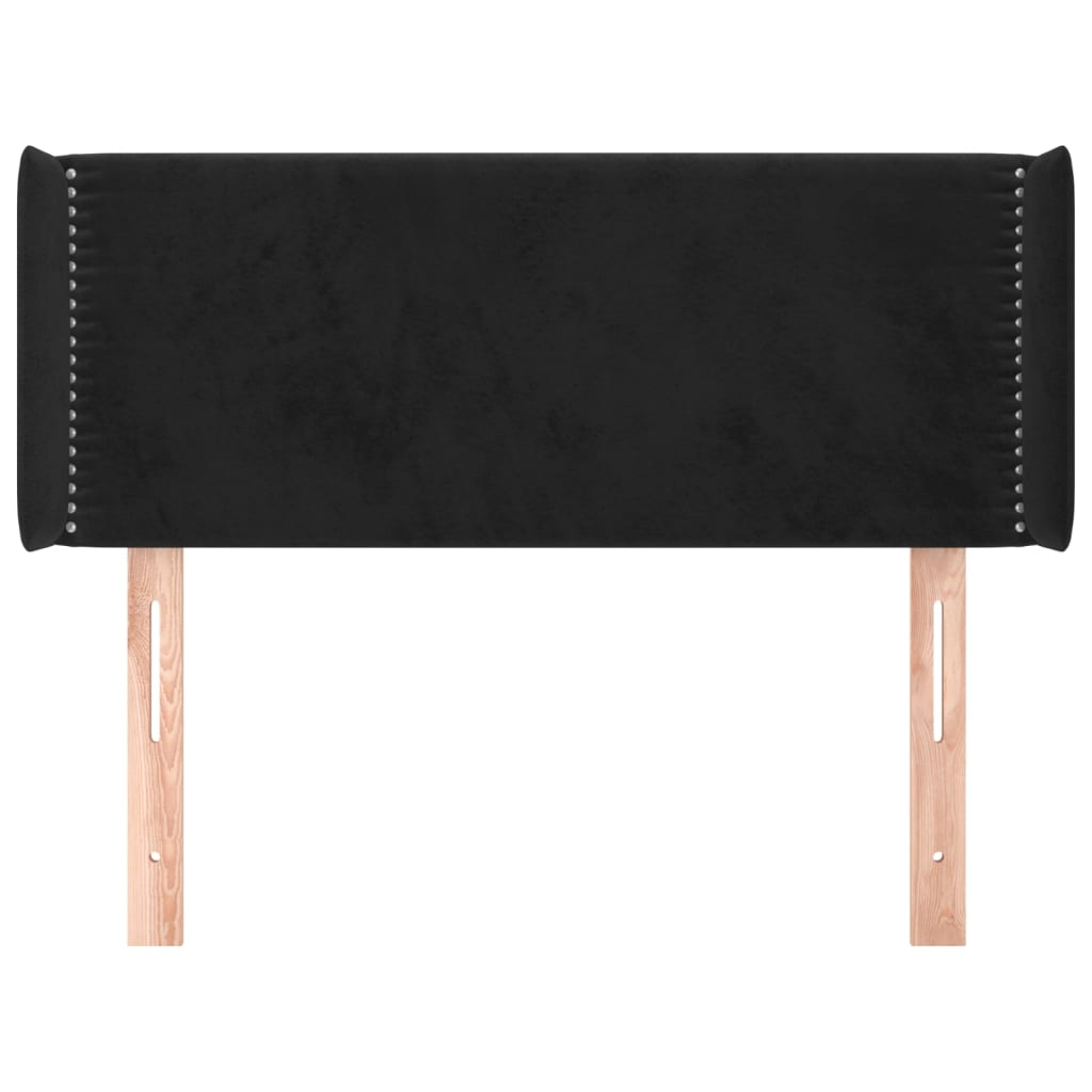 vidaXL Tăblie de pat cu aripioare negru 103x16x78/88 cm catifea