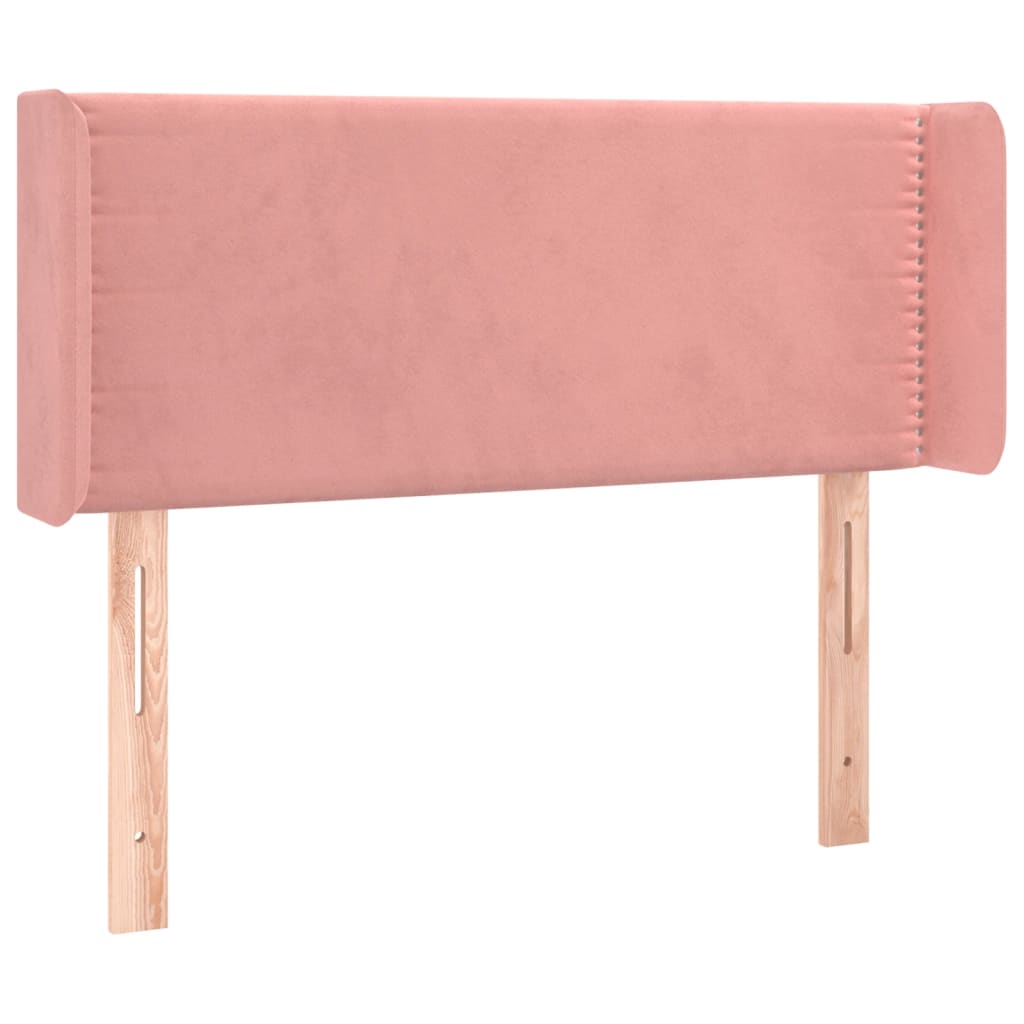 vidaXL Tăblie de pat cu aripioare roz 103x16x78/88 cm catifea
