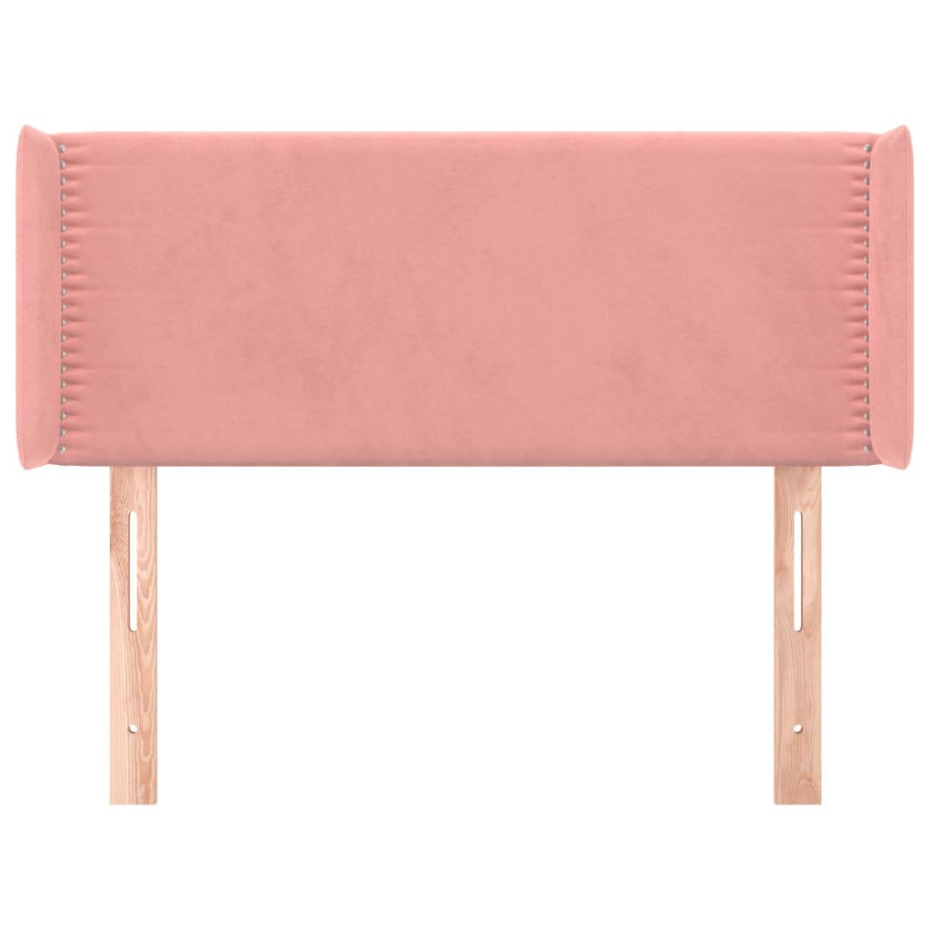 vidaXL Tăblie de pat cu aripioare roz 103x16x78/88 cm catifea