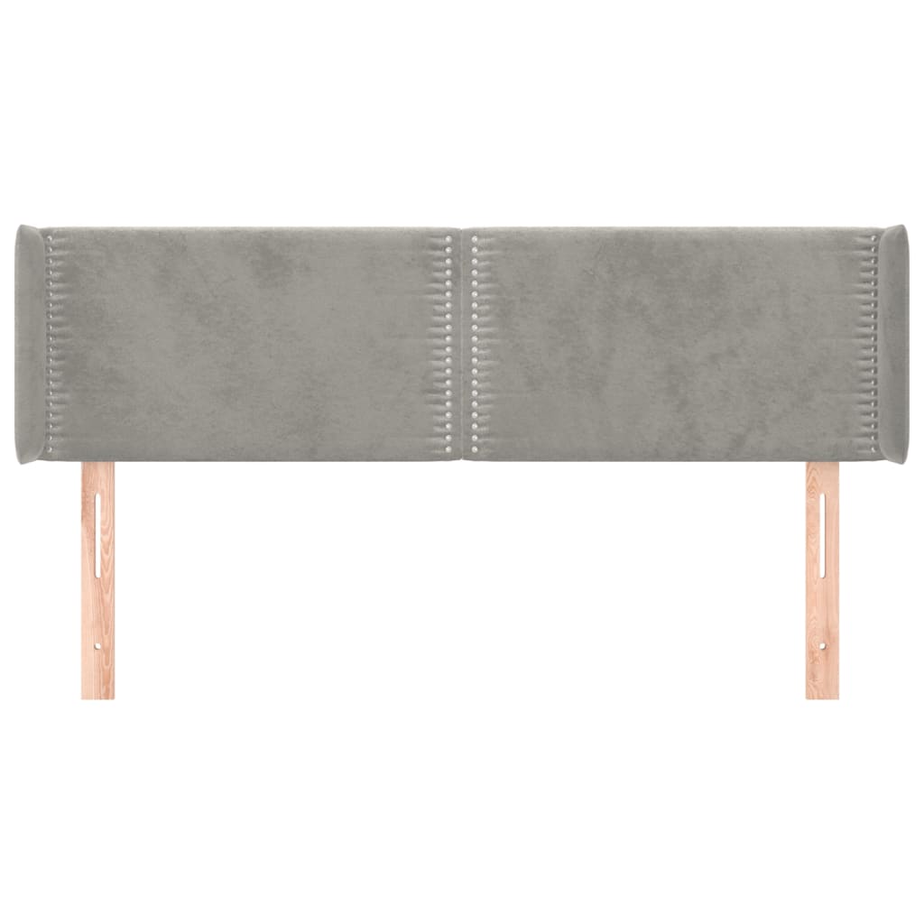 vidaXL Tăblie de pat cu aripioare gri deschis 147x16x78/88 cm catifea vidaXL Tăblie de pat cu aripioare gri deschis 147x16x78/88 cm catifea