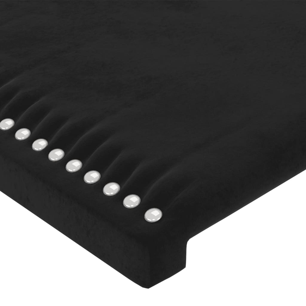 vidaXL Tăblie de pat cu aripioare negru 147x16x78/88 cm catifea