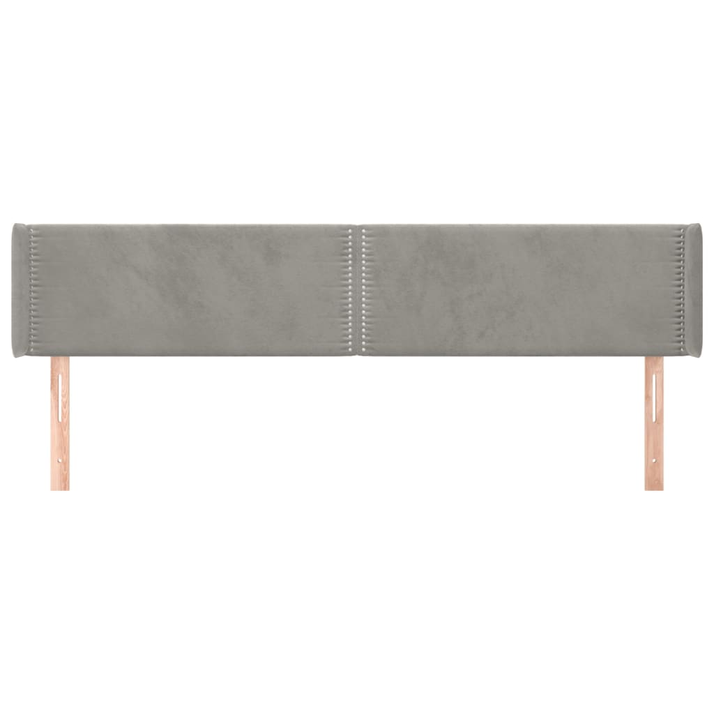 vidaXL Tăblie de pat cu aripioare gri deschis 163x16x78/88 cm catifea vidaXL Tăblie de pat cu aripioare gri deschis 163x16x78/88 cm catifea