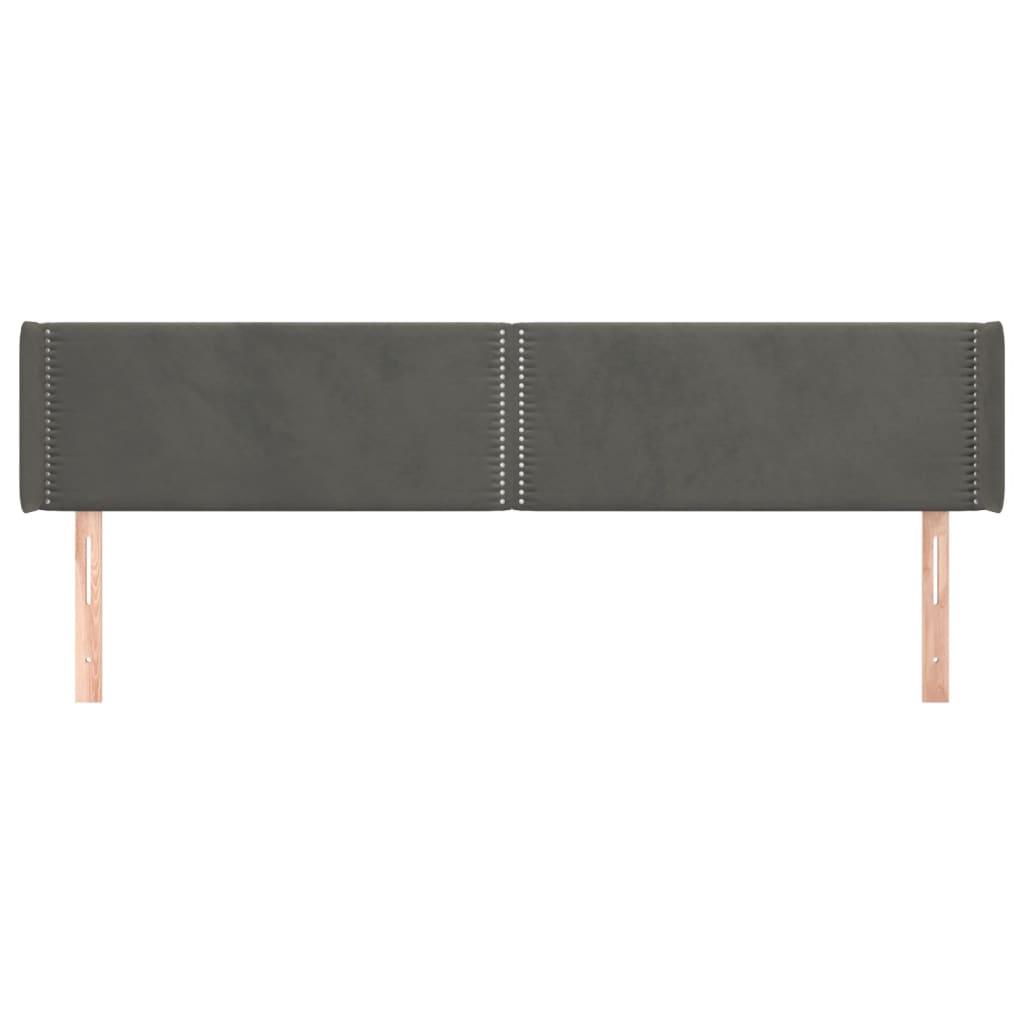 vidaXL Tăblie de pat cu aripioare gri închis 163x16x78/88 cm catifea vidaXL Tăblie de pat cu aripioare gri închis 163x16x78/88 cm catifea