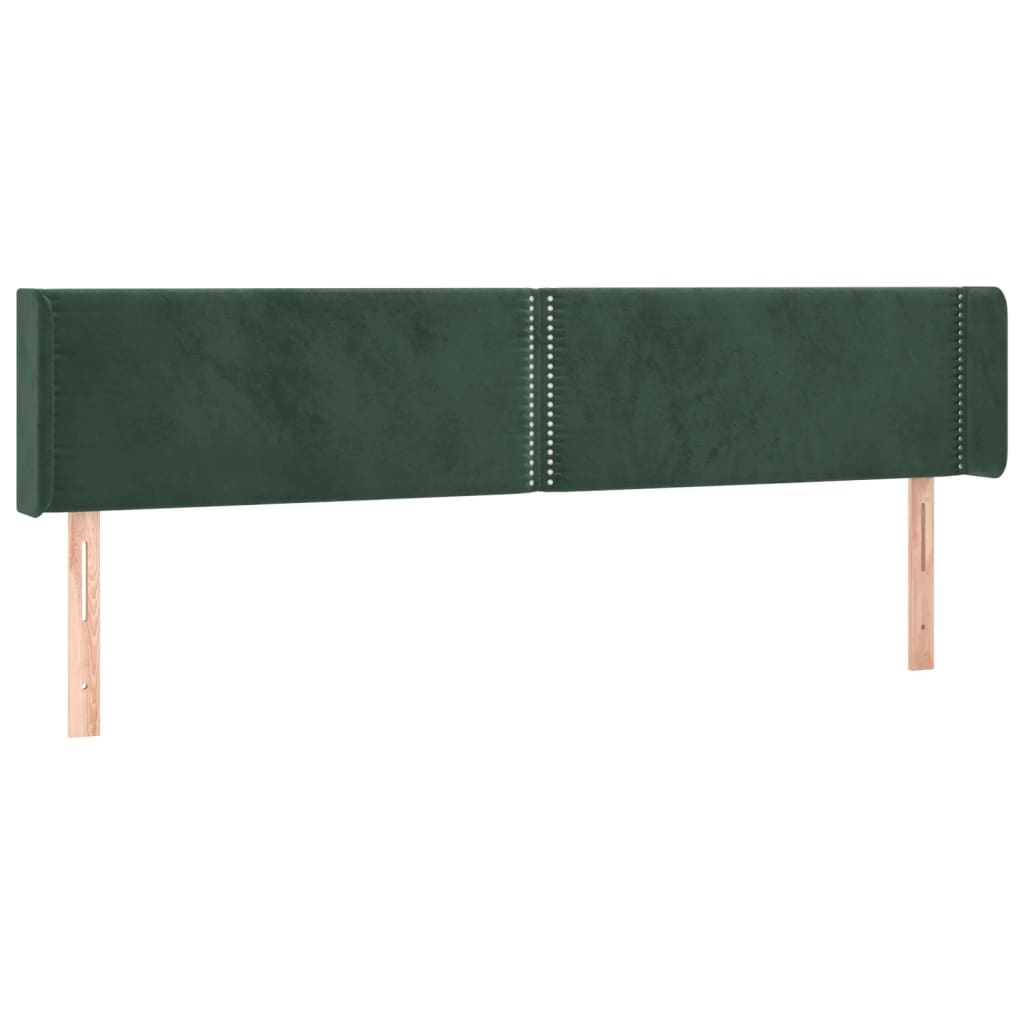 vidaXL Tăblie de pat cu aripioare verde închis 183x16x78/88 cm catifea