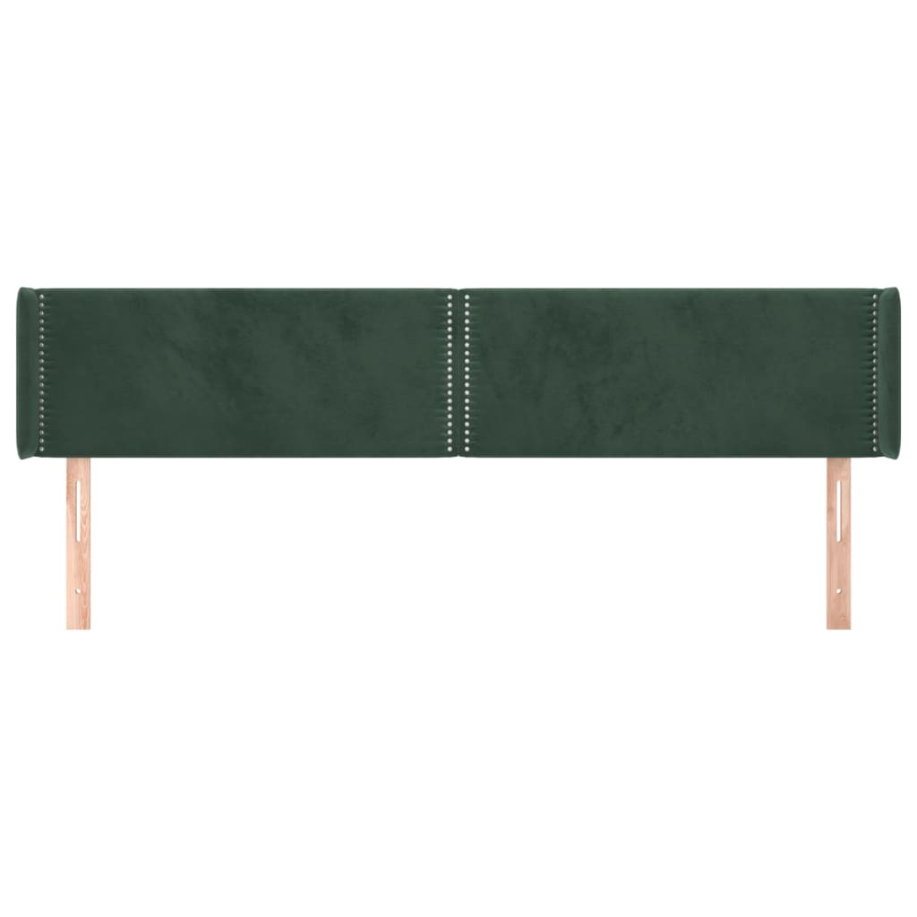 vidaXL Tăblie de pat cu aripioare verde închis 183x16x78/88 cm catifea