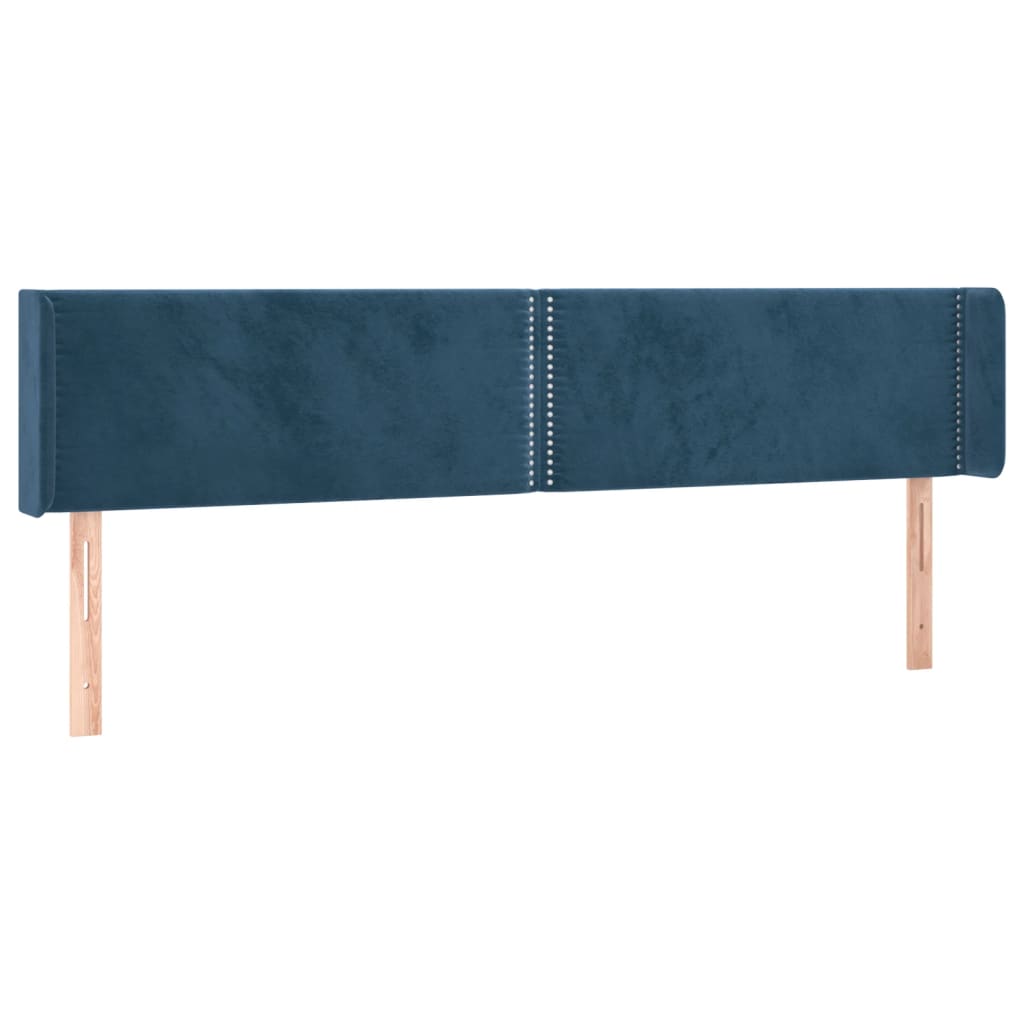 vidaXL Tăblie pat cu aripioare albastru închis 183x16x78/88 cm catifea