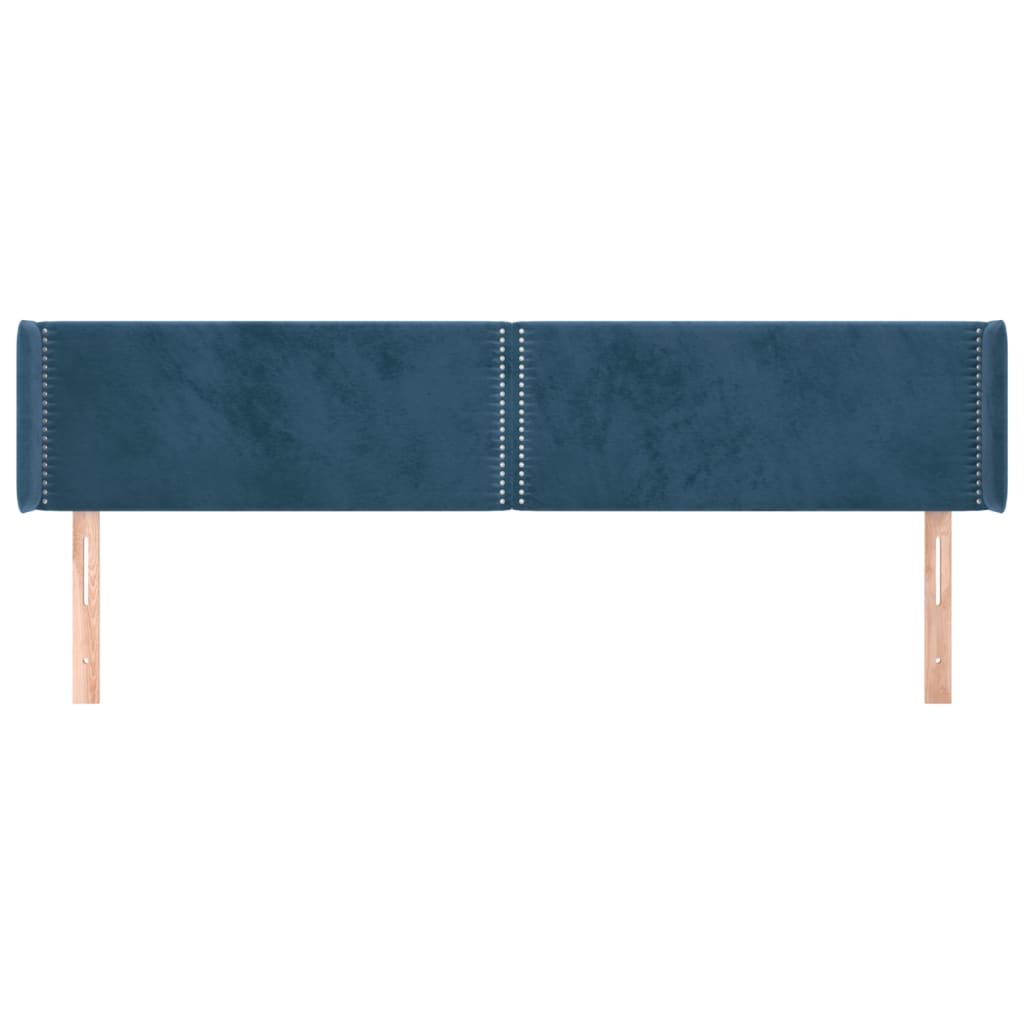 vidaXL Tăblie pat cu aripioare albastru închis 183x16x78/88 cm catifea
