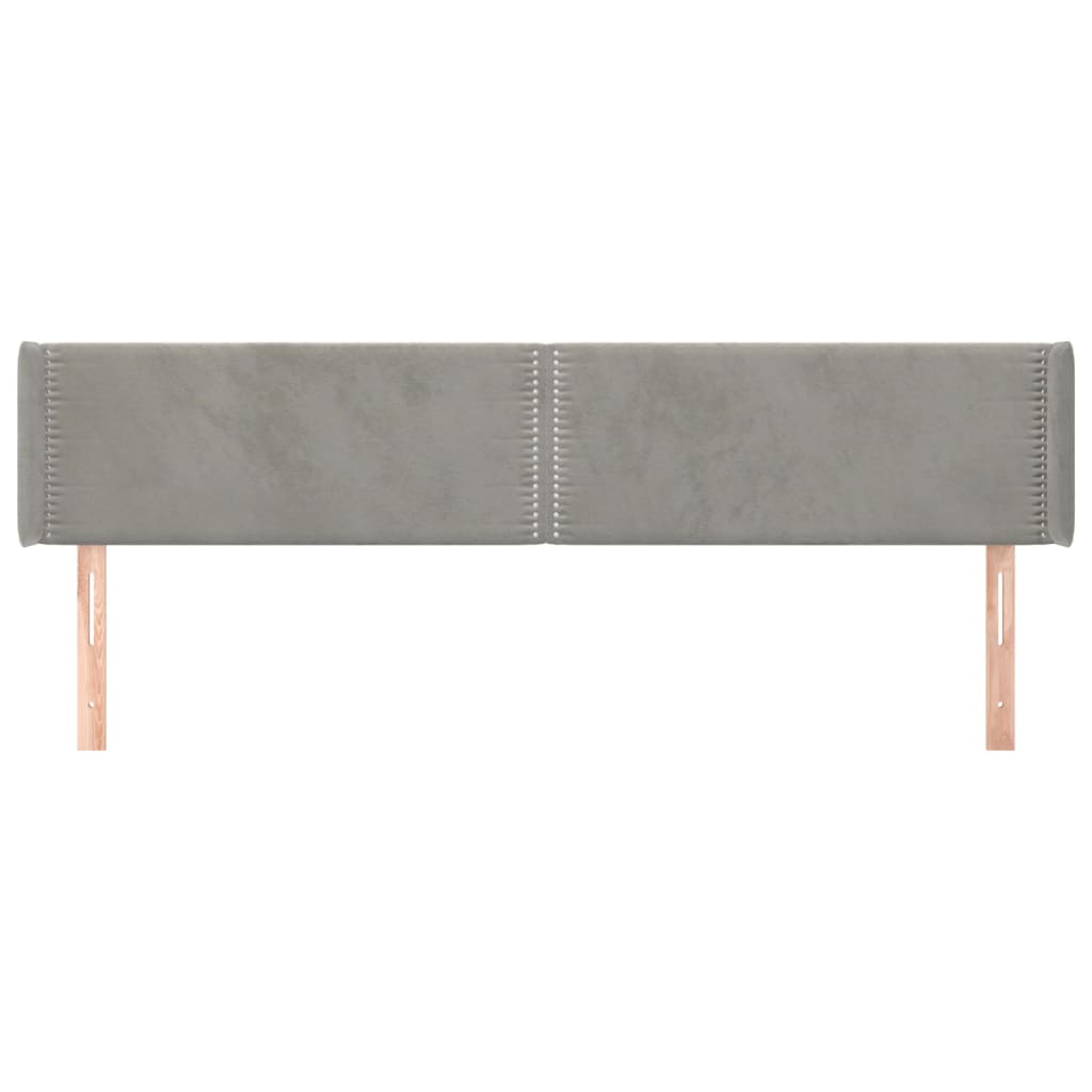 vidaXL Tăblie de pat cu aripioare gri deschis 203x16x78/88 cm catifea