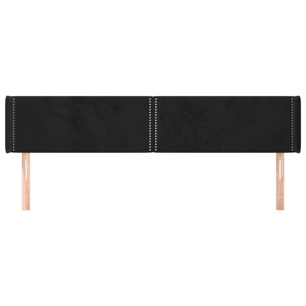 vidaXL Tăblie de pat cu aripioare negru 203x16x78/88 cm catifea