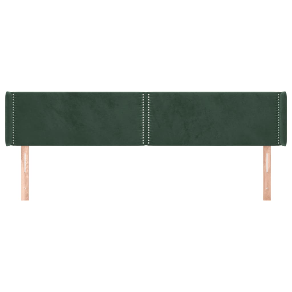 vidaXL Tăblie de pat cu aripioare verde închis 203x16x78/88 cm catifea
