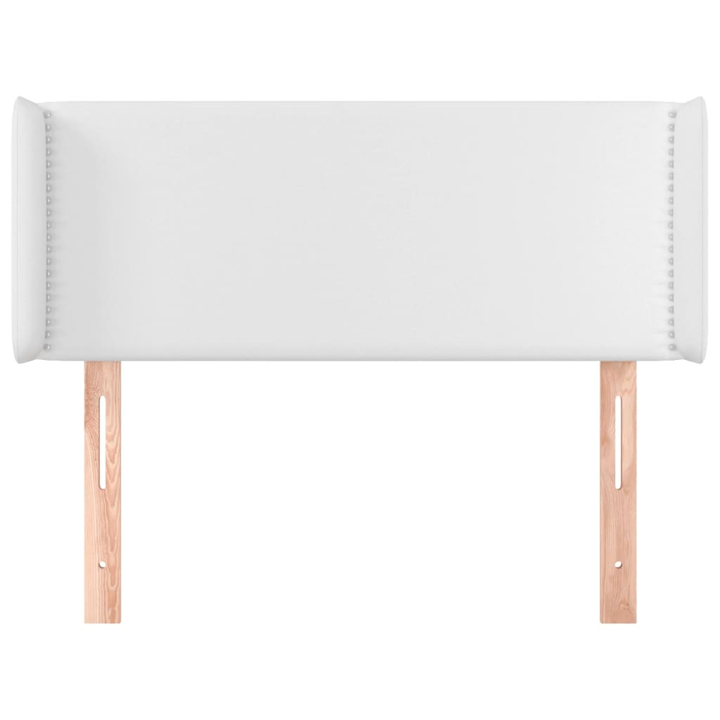 vidaXL Tăblie de pat cu aripioare alb 83x16x78/88 cm piele ecologică vidaXL Tăblie de pat cu aripioare alb 83x16x78/88 cm piele ecologică