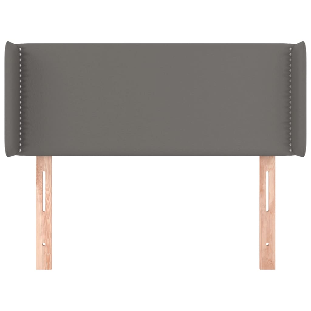 vidaXL Tăblie de pat cu aripioare gri 83x16x78/88 cm piele ecologică
