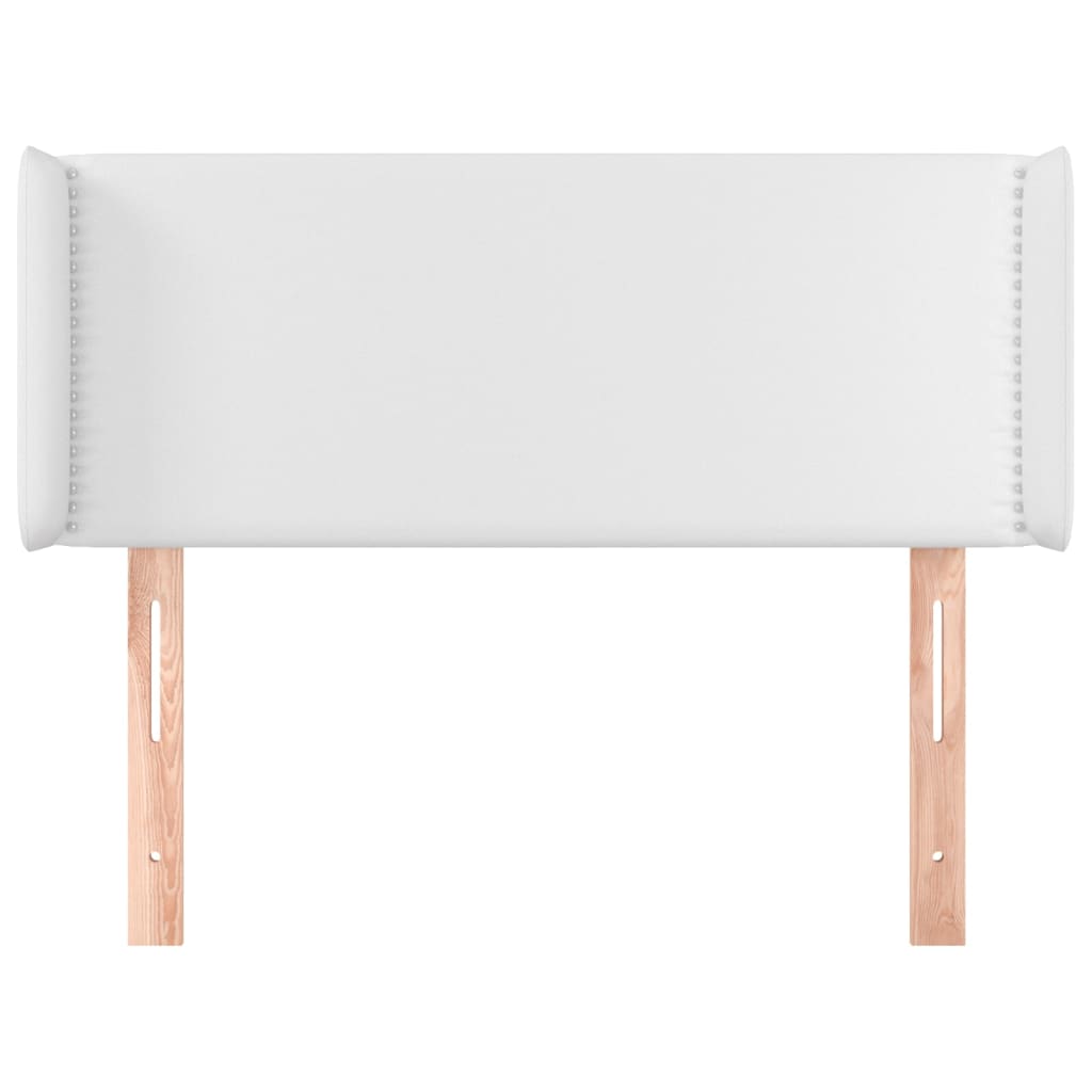 vidaXL Tăblie de pat cu aripioare alb 93x16x78/88 cm piele ecologică