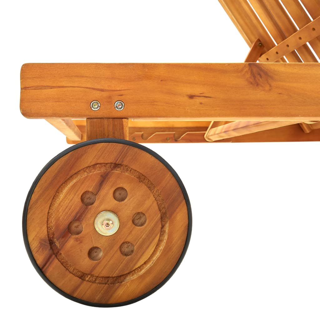 vidaXL Șezlong de plajă, lemn masiv de acacia vidaXL Șezlong de plajă, lemn masiv de acacia