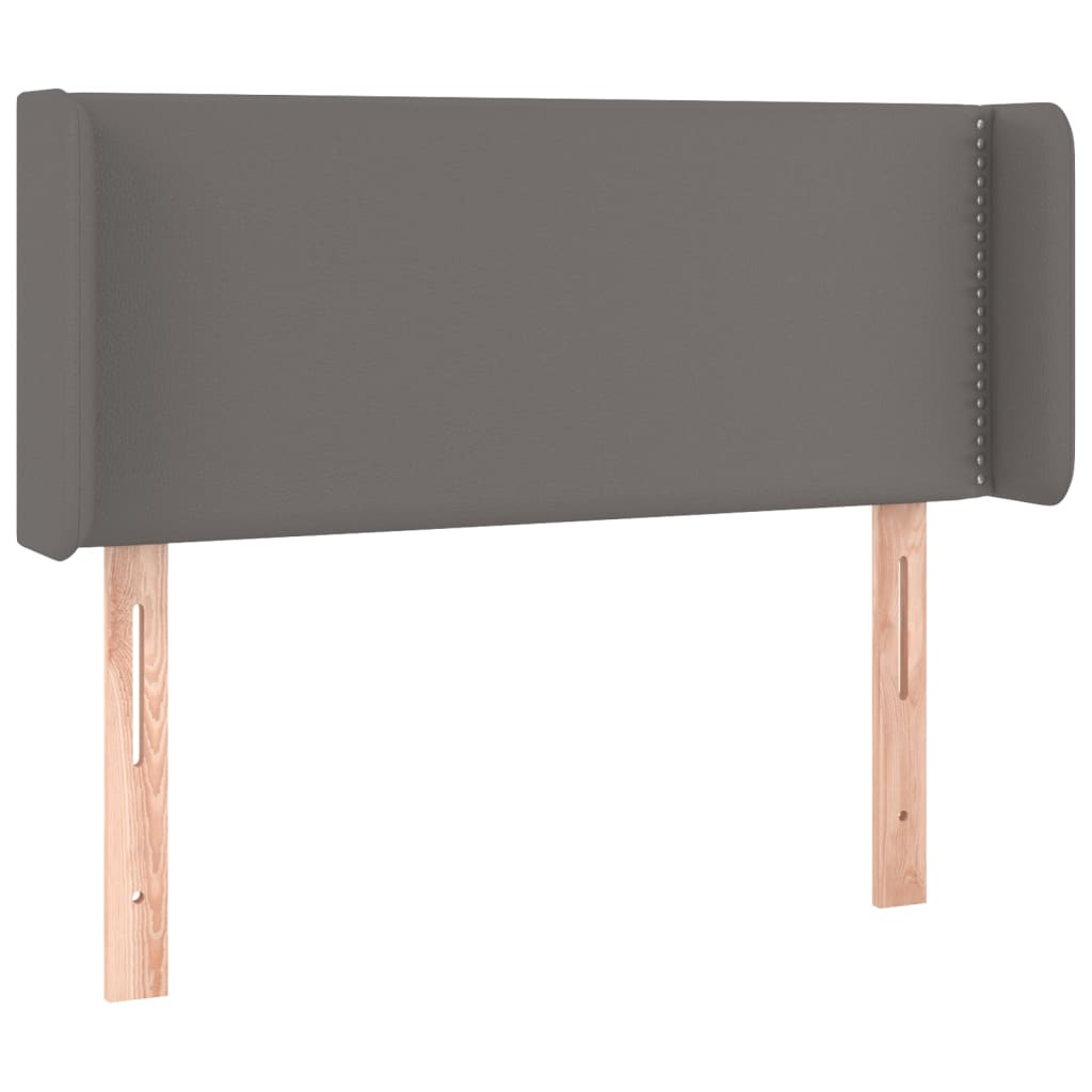 vidaXL Tăblie de pat cu aripioare gri 93x16x78/88 cm piele ecologică