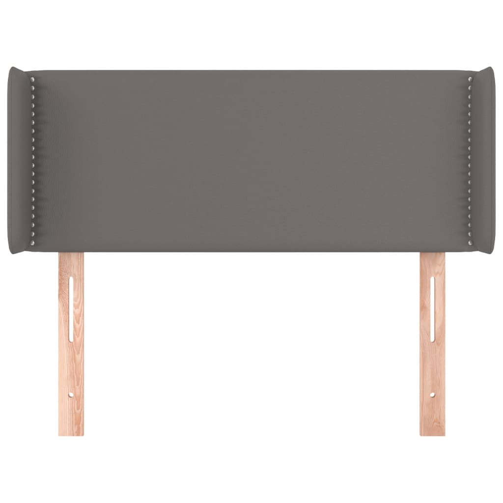 vidaXL Tăblie de pat cu aripioare gri 93x16x78/88 cm piele ecologică