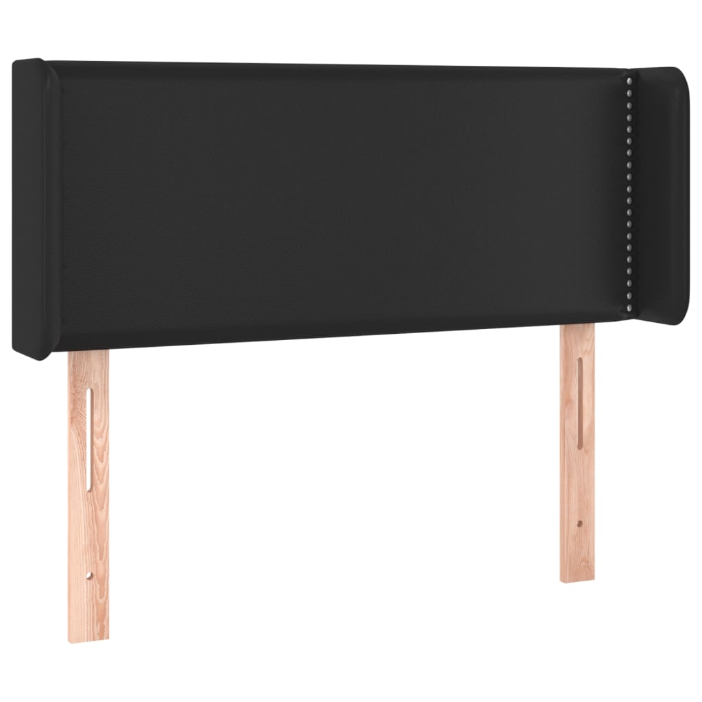 vidaXL Tăblie de pat cu aripioare negru 103x16x78/88cm piele ecologică
