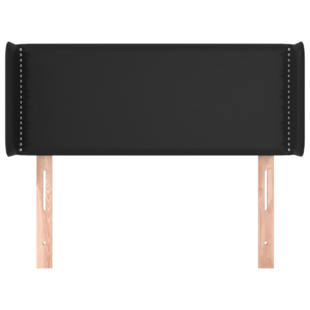 vidaXL Tăblie de pat cu aripioare negru 103x16x78/88cm piele ecologică
