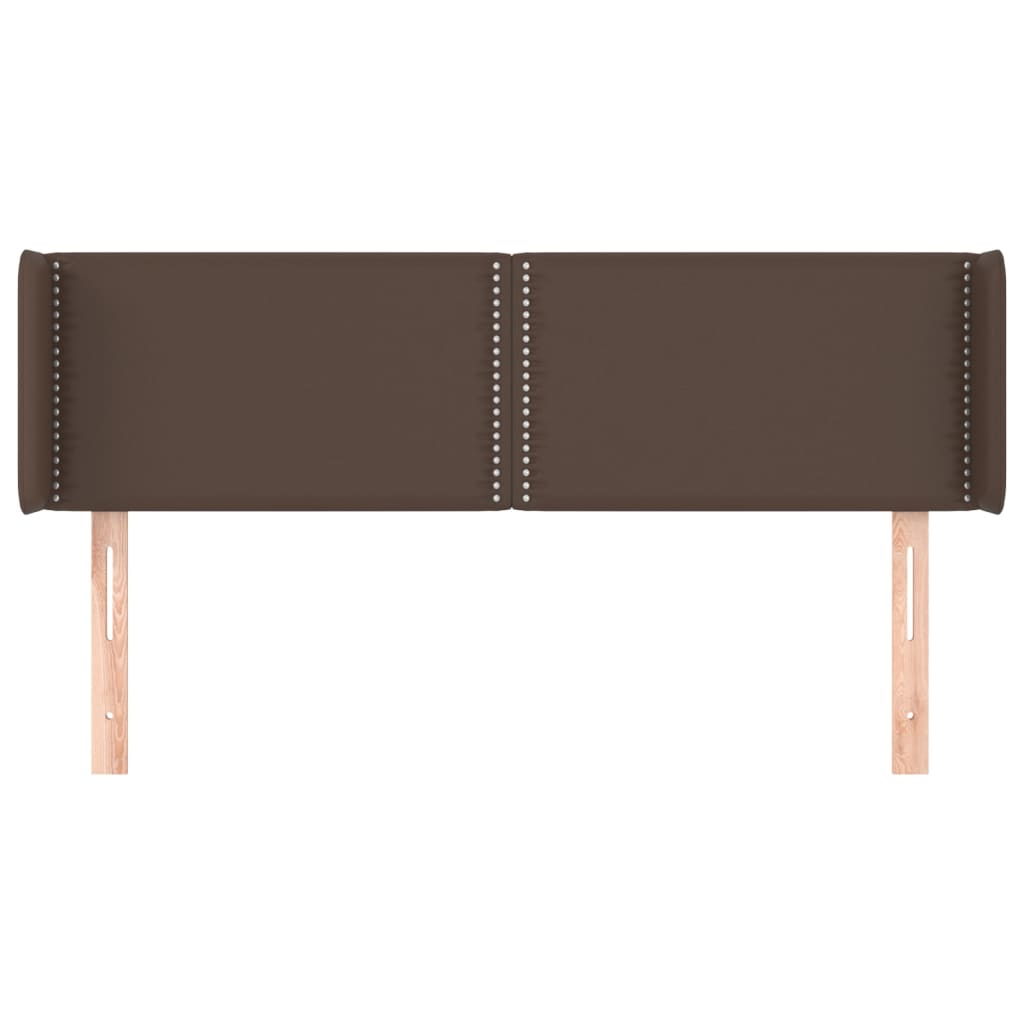 vidaXL Tăblie de pat cu aripioare maro 147x16x78/88 cm piele ecologică