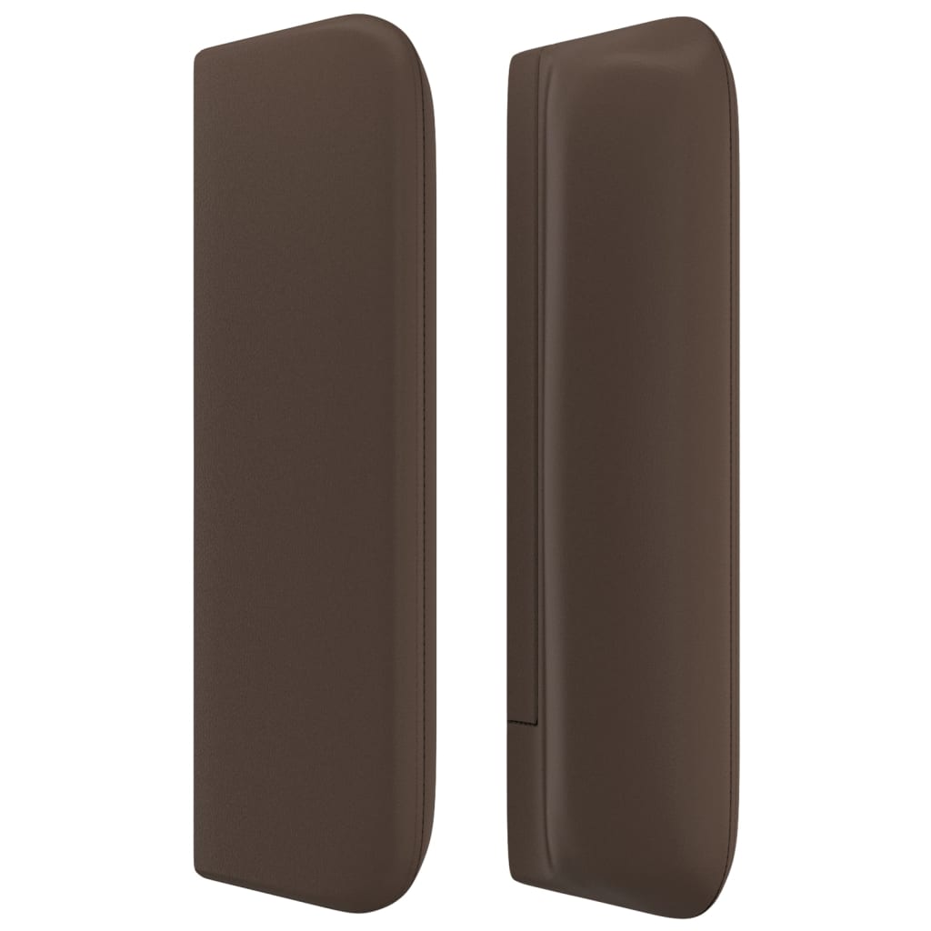 vidaXL Tăblie de pat cu aripioare maro 147x16x78/88 cm piele ecologică