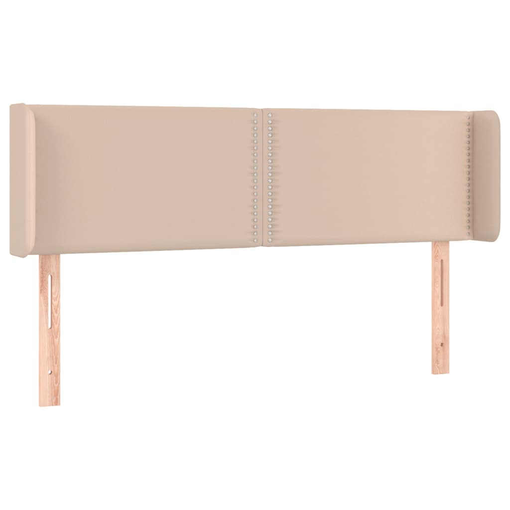 vidaXL Tăblie pat cu aripioare cappuccino 147x16x78/88cm piele eco