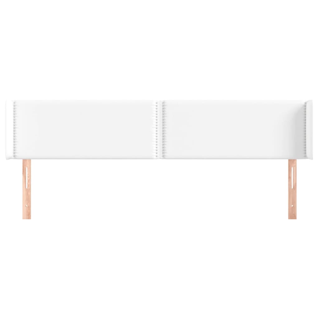 vidaXL Tăblie de pat cu aripioare alb 183x16x78/88 cm piele ecologică vidaXL Tăblie de pat cu aripioare alb 183x16x78/88 cm piele ecologică