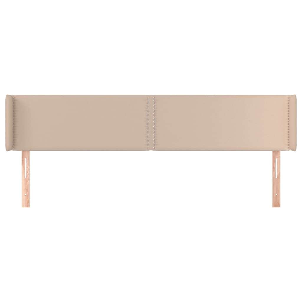 vidaXL Tăblie pat cu aripioare cappuccino 183x16x78/88 cm piele eco vidaXL Tăblie pat cu aripioare cappuccino 183x16x78/88 cm piele eco
