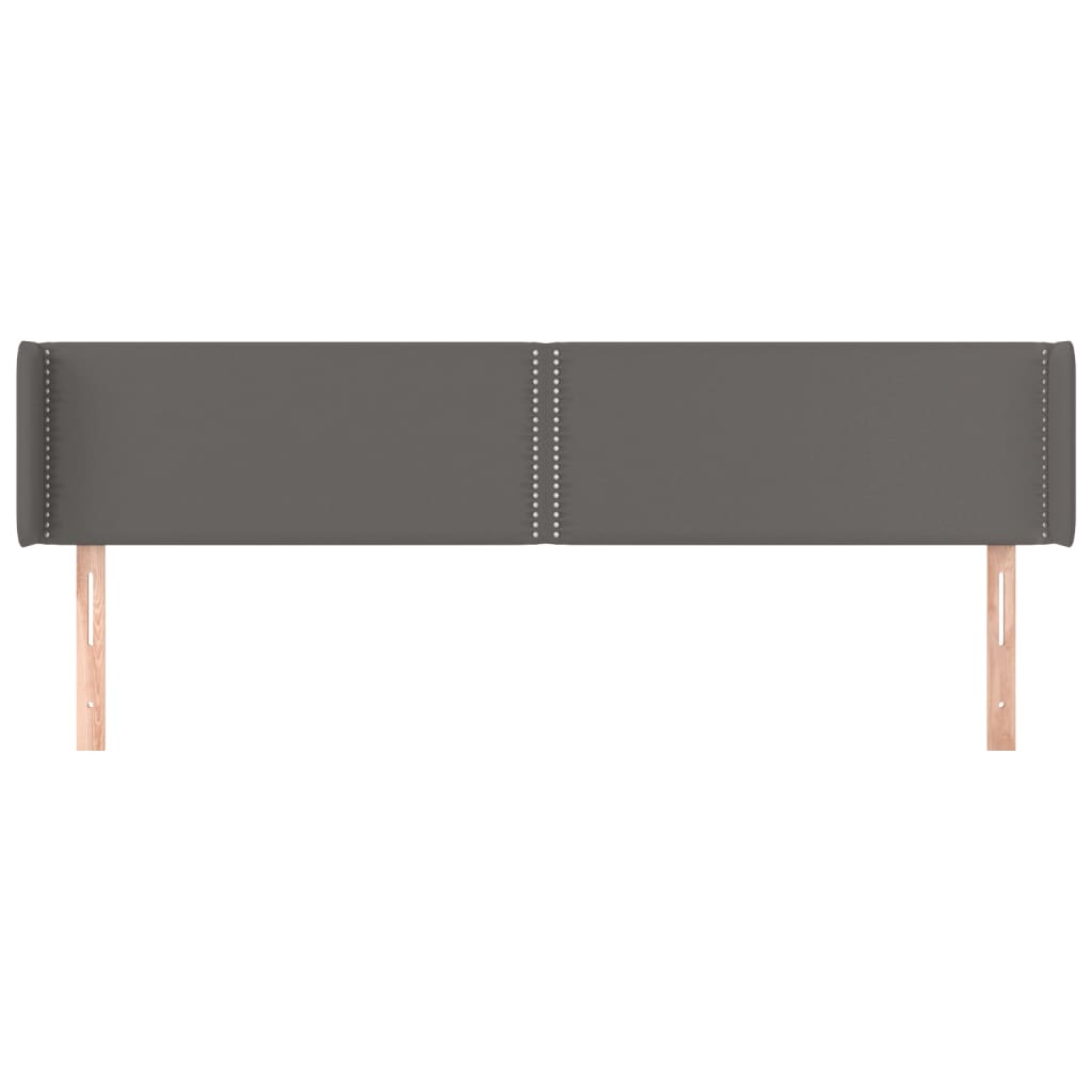 vidaXL Tăblie de pat cu aripioare gri 203x16x78/88 cm piele ecologică