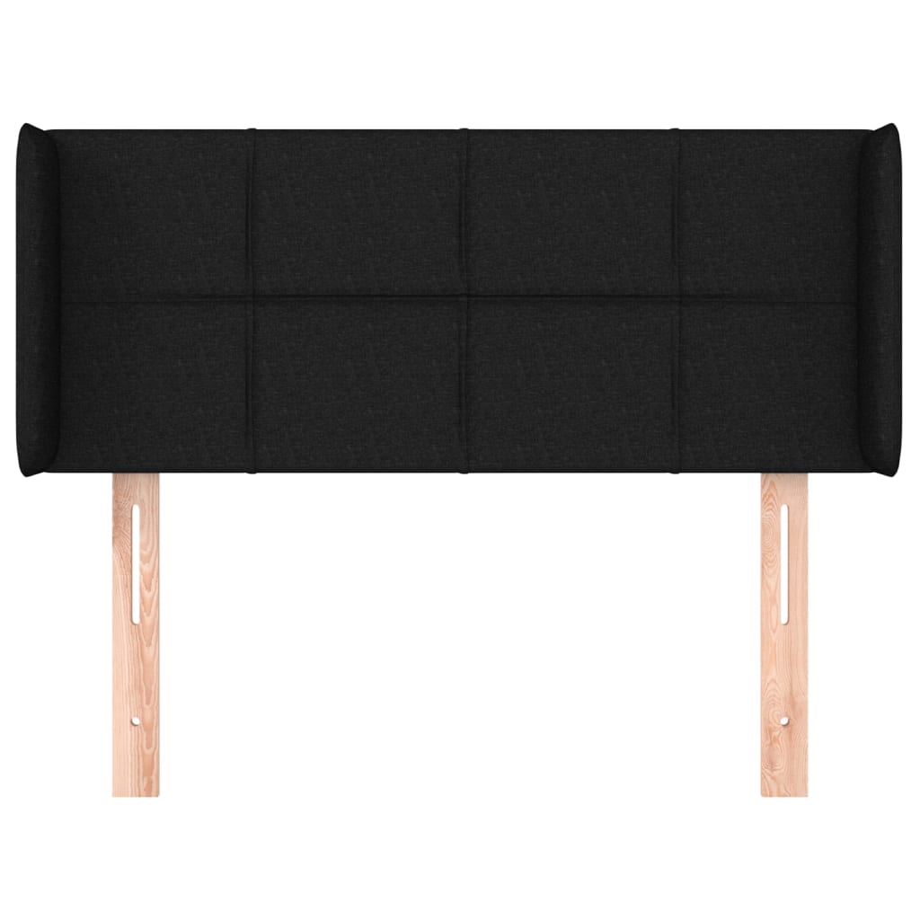 vidaXL Tăblie de pat cu aripioare negru 83x16x78/88 cm textil vidaXL Tăblie de pat cu aripioare negru 83x16x78/88 cm textil