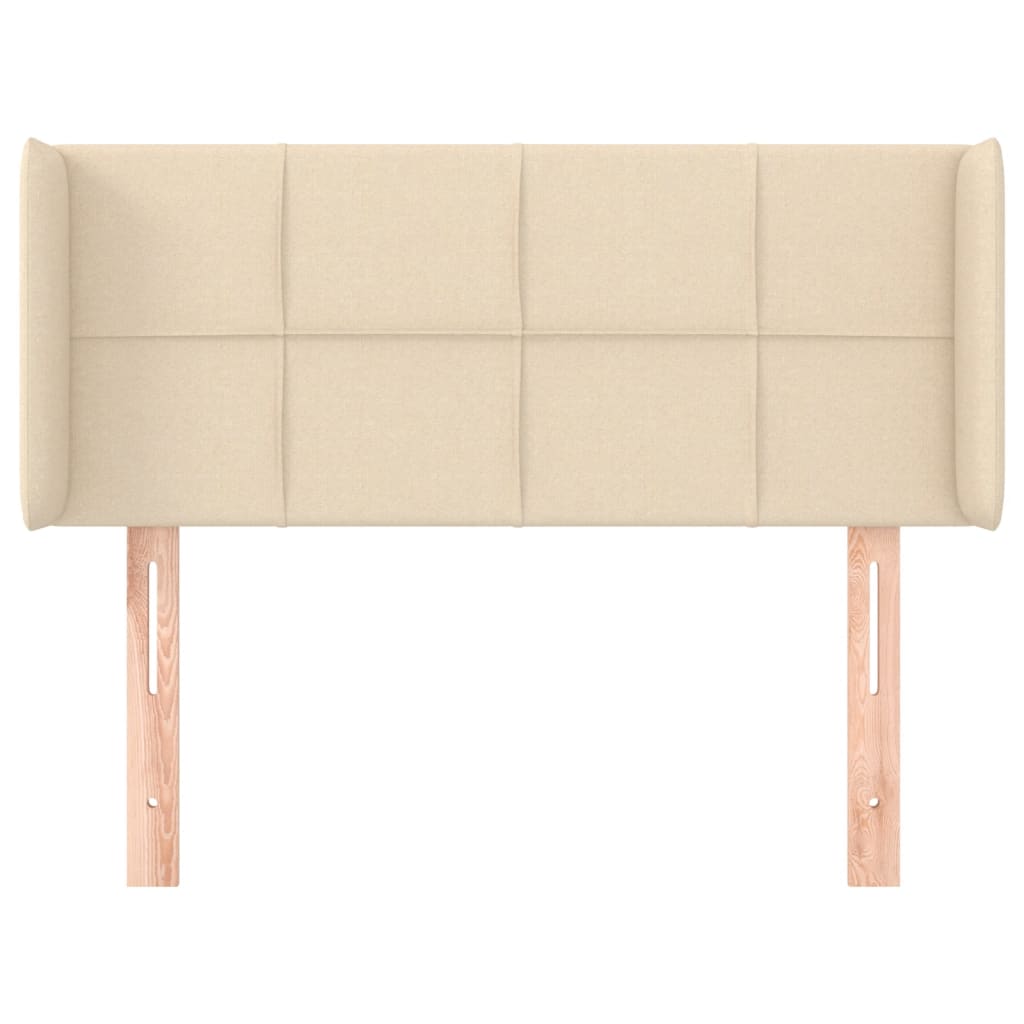 vidaXL Tăblie de pat cu aripioare crem 83x16x78/88 cm textil vidaXL Tăblie de pat cu aripioare crem 83x16x78/88 cm textil