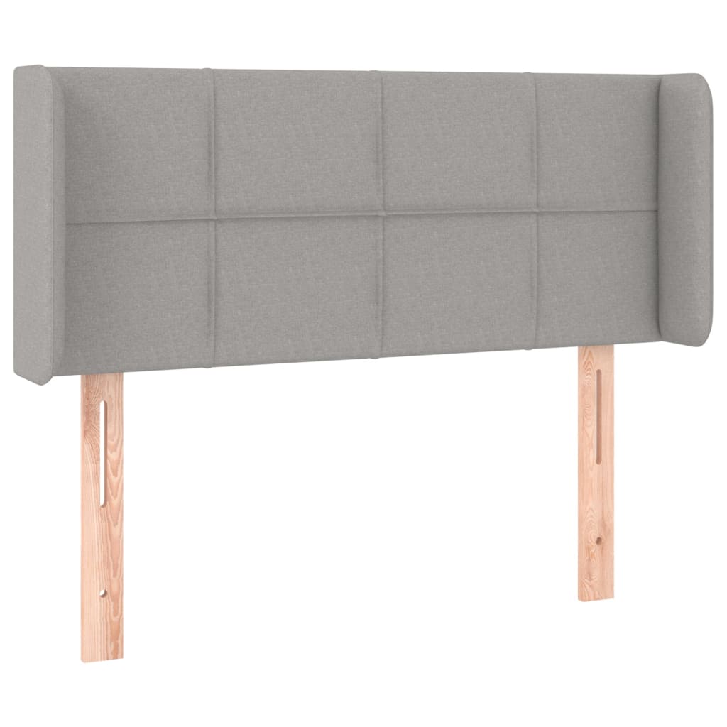 vidaXL Tăblie de pat cu aripioare gri deschis 103x16x78/88 cm textil
