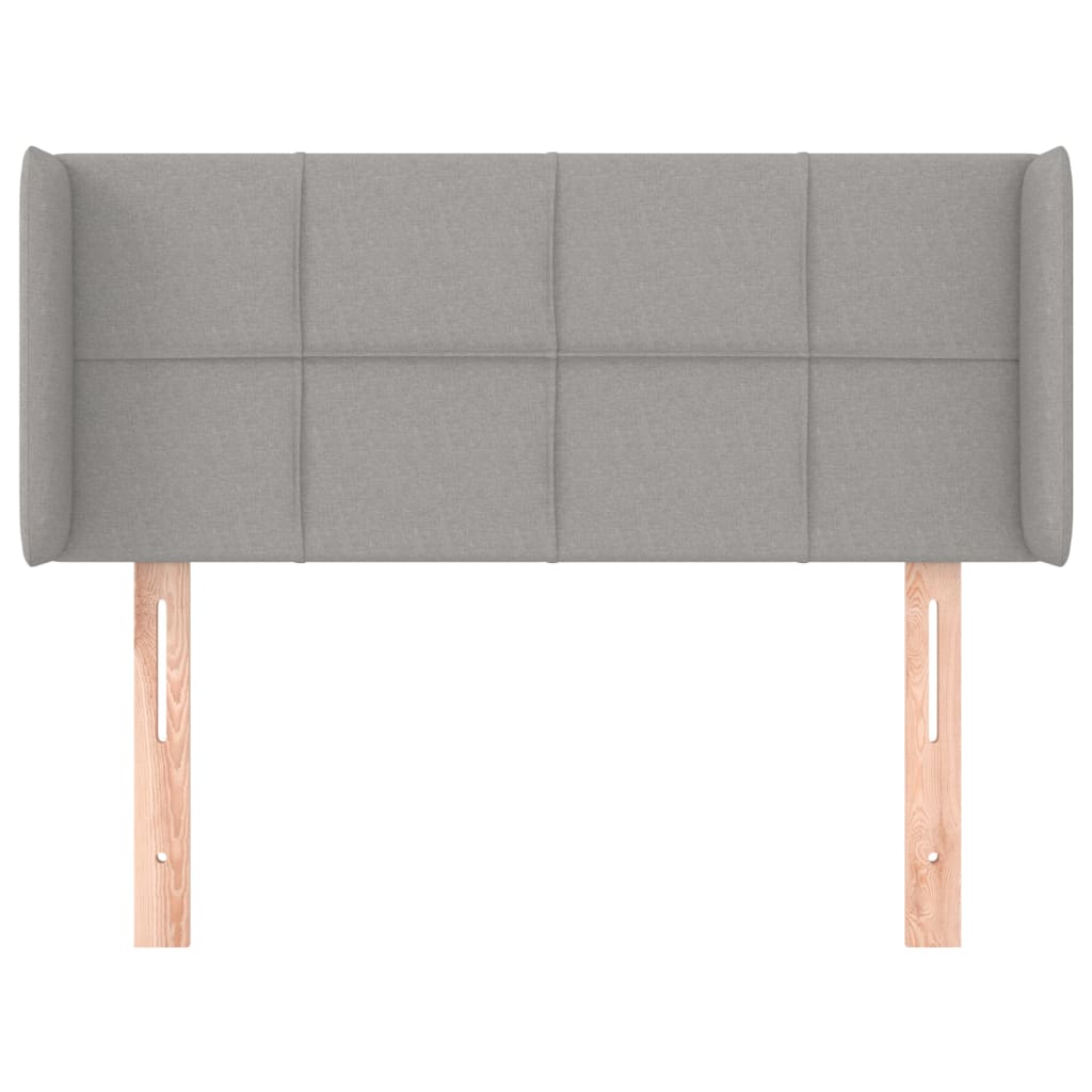 vidaXL Tăblie de pat cu aripioare gri deschis 103x16x78/88 cm textil