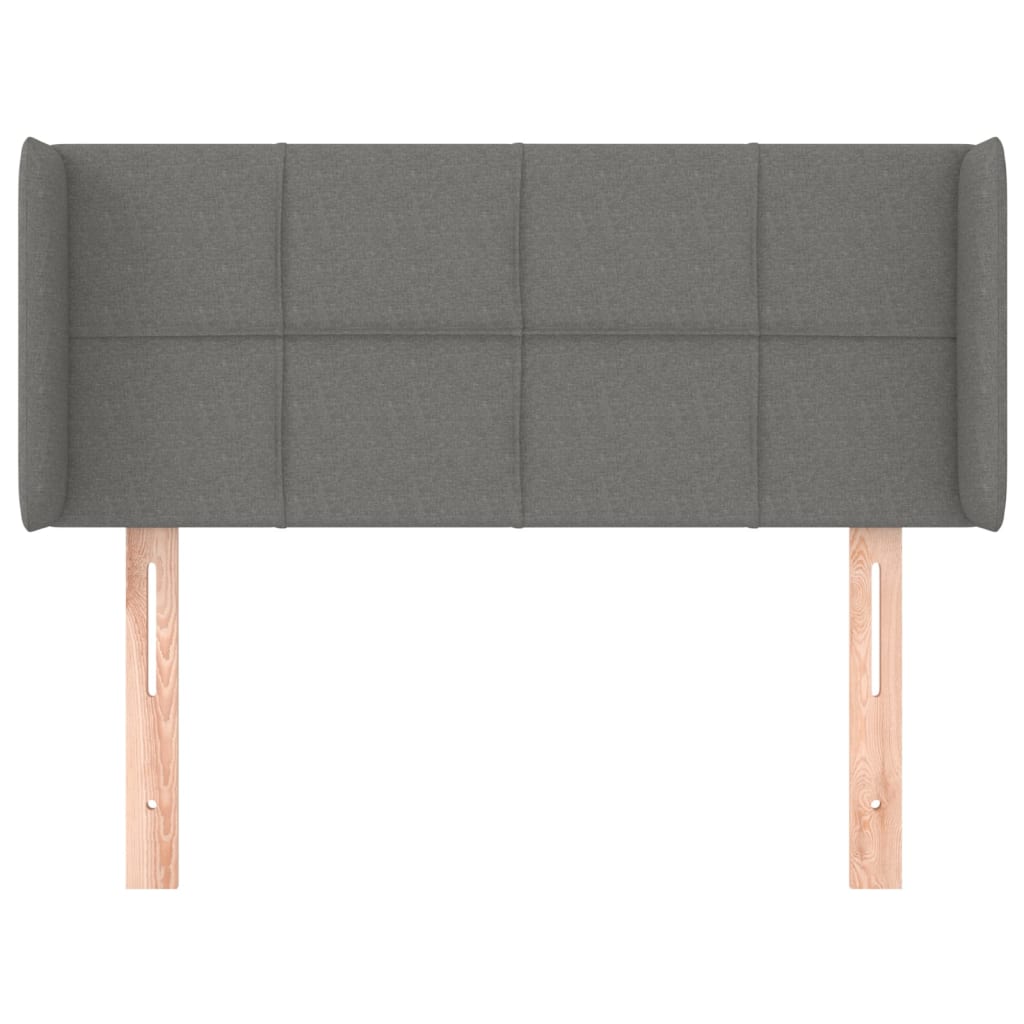 vidaXL Tăblie de pat cu aripioare gri închis 103x16x78/88 cm textil